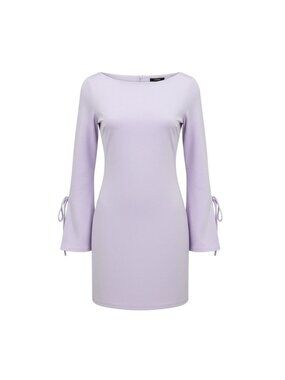 Urban Outfitters Womens Lilac Dress With Lace-Up Bell Sleeves Size M